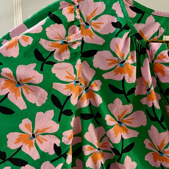 Anthropologie Somerset Mini Green Floral Dress 2X - Picture 7 of 16